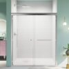 56" -60" W*70" H Semi-Frameless Double Sliding Shower Door, Bypass Shower Door, 1 / 4" (6Mm) Thick SGCC Tempered Glass Door - Chrome - Image 2