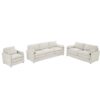Cozy Upholstered Sofa Set Oversized Comfy Cloud Sofa Double Cushion Sofa Group Plush Cushion Sofa Couch For Living Room - Beige - Image 13