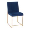 Fuji - Contemporary High Back Dining Chair (Set of 2) - Gold / Blue - Image 2