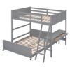 Full Over Full Bunk Bed With Desk - Gray - Image 4