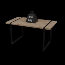 Modern Industrial Dining Table 59" Rectangular Light Wood With Metal Legs For 4 - 6 People - Natural Wood
