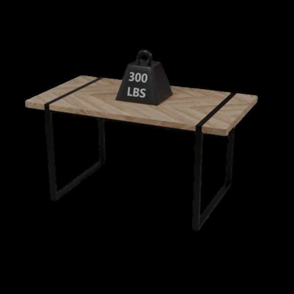 Modern Industrial Dining Table 59" Rectangular Light Wood With Metal Legs For 4 - 6 People - Natural Wood