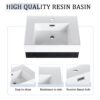 Modern Wall Mounted Bathroom Vanity With Resin Sink And Storage Rack Plywood - Black Chestnut - Image 6