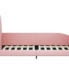 Twin Size Upholstered Rabbit-Shape Princess Bed, Twin Size Platform Bed With Headboard And Footboard - Pink - Image 8