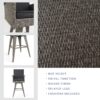 Outdoor Rattan Swivel Barstool With Water Resistant Cushion - Mixed Black / Dark Gray - Image 6