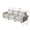 3 Piece Modular Free Combination Sectional Sofa Couch - White - Image 10