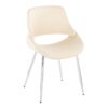 Fabrico - Mid-Century Modern Accent Dining Chair (Set of 2) - Chrome / Cream - Image 2