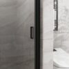 Pivot Shower Door 1 / 4" Tempered Glass Black Semi Frameless - Black - Image 7