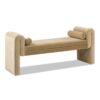 Mason - Arched Arm Bench With Bolster Pillows - Camel Brown Beige - Image 9