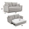 Oren - Chenille Sleeper Sectional Sofa With Storage 2 Toss Pillows - Gray - Image 12