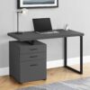 Computer Desk For Home Office, Laptop, Left, Right Set - Up, Storage Drawers, Contemporary / Modern - Gray - Image 3