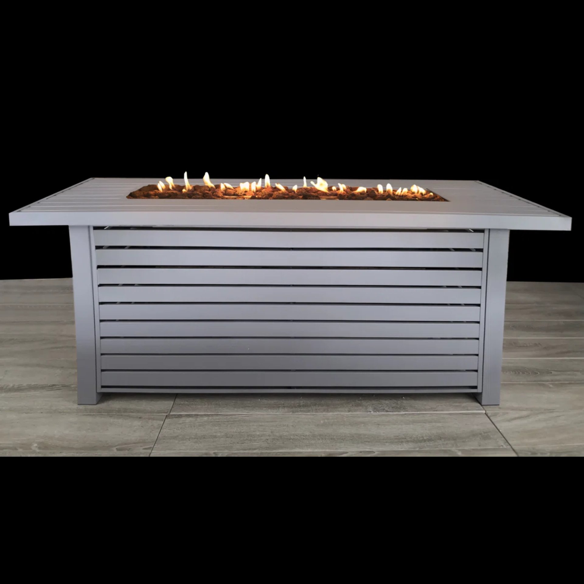 Propane / Gas Outdoor Fire Pit Table With Lid - Gray - Image 2