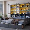 Full Size Daybed With Glass Door Storage Cabinets, Built In LED Lighting And Shelves - Gray - Image 23