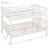 Full Over Full Bunk Bed With Ladder For Bedroom - White - Image 11