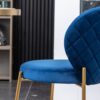 Amoa - Contemporary Velvet Upholstery Dining Chair - Blue - Image 12