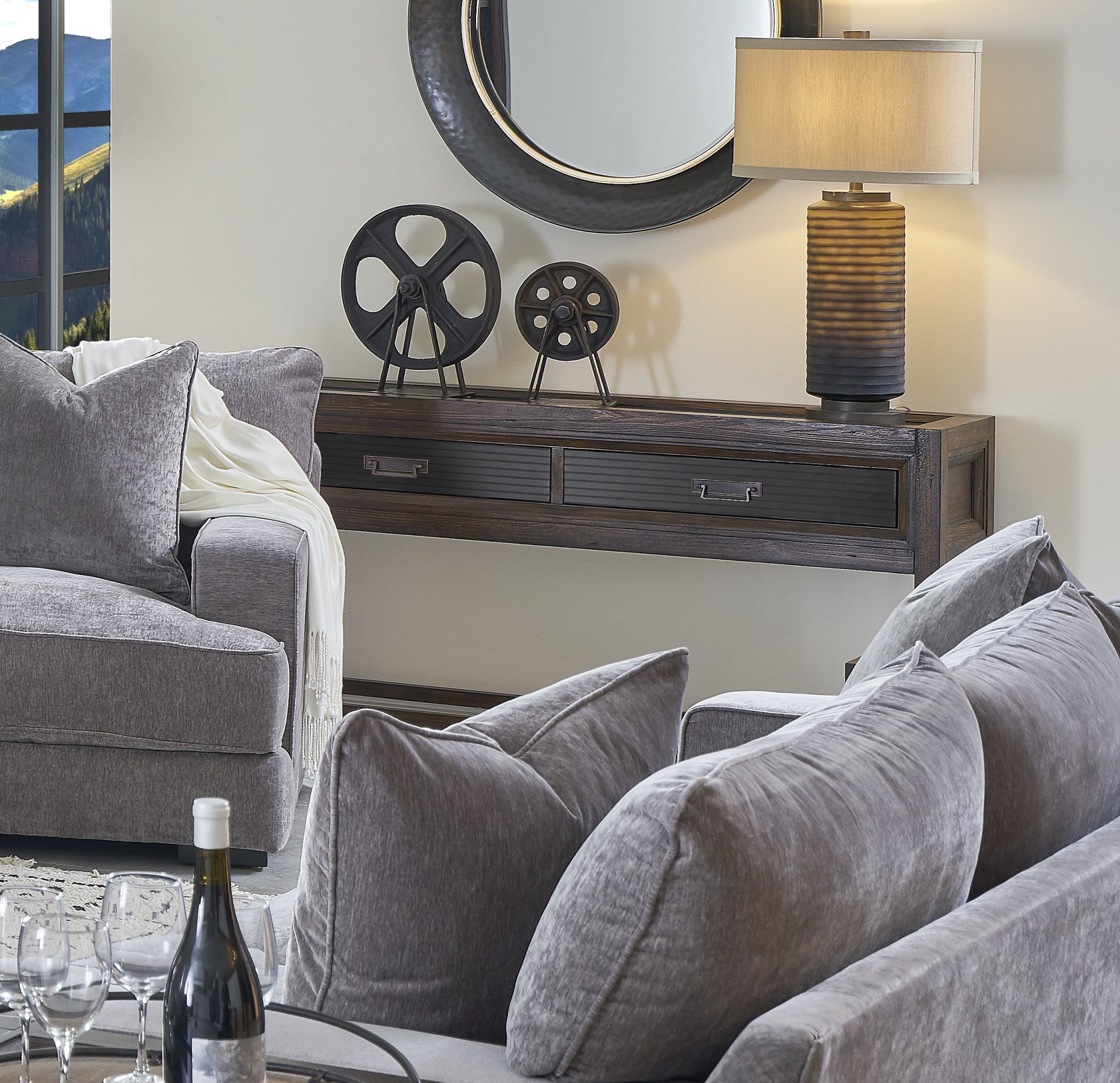 Branson - 2 Drawer Sofa Table, Two Tone - Brown - Image 3