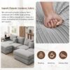 Modern Style 4 - Seater Sofa Sectional Sofa Couch With Storage Space, Two Movable Ottomans, Two USB Ports, Two Cup Holders, A Phone Holder For Living Room - Gray - Image 17