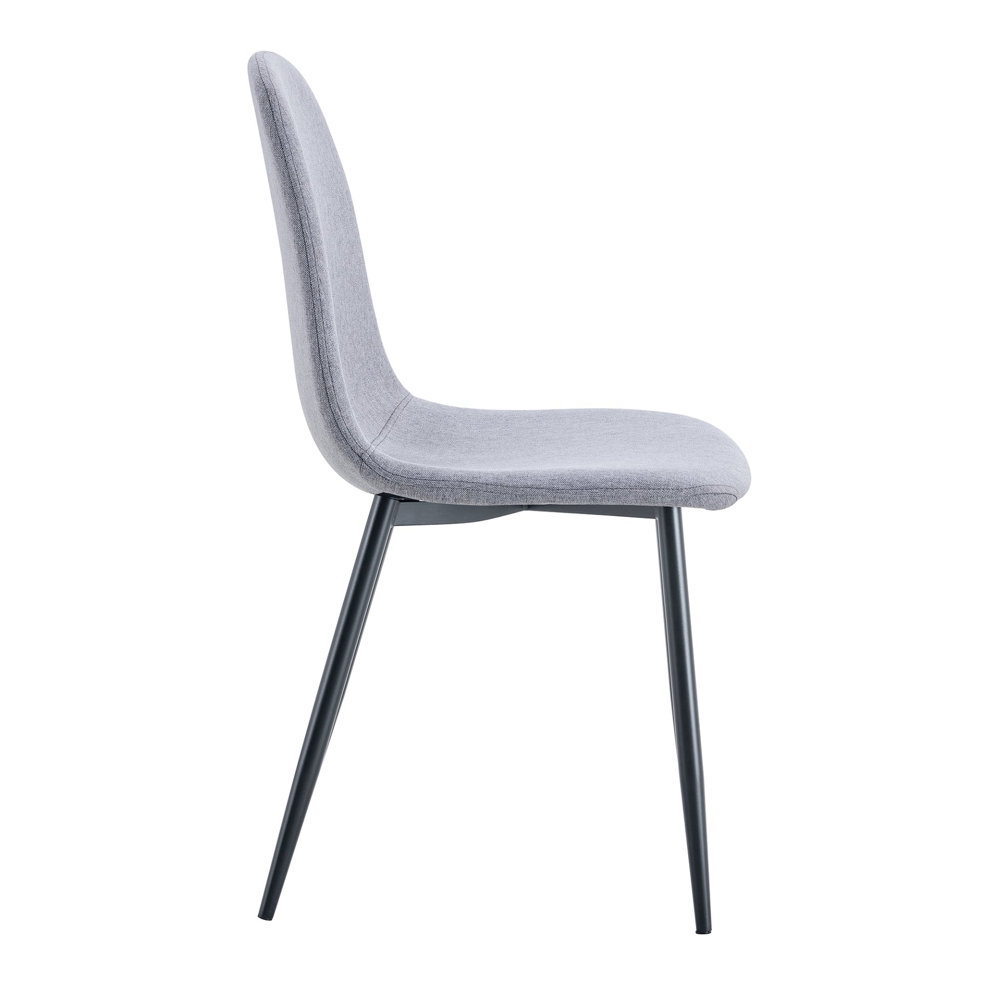 (Set of 4) Fabric Back And Metal Combined Spoon Chairs Perfectly Matching Minimalist And Scandinavian Style Homes - Gray / Black - Image 18