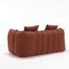 Soft Beanbag Chair With High Resilience Foam Core For Two People, The Comfortable Square Recliner Sofa Is Ideal For Family Members And Friends Engaged In Games, Reading, Watching TV - Red / Brown - Image 18