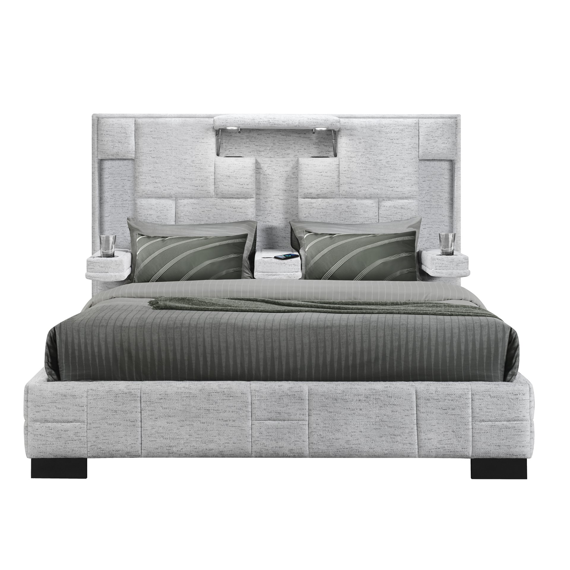 Yaris - King Bed - Gray - Image 3