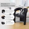 Contemporary Designed Teddy Fabric Upholstered Accent / Dining Chair - Black - Image 6