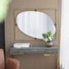 Poppy Mirror With Metal Frame Contemporary Design Wall Decor For Bathroom, Entryway Wall Decor - Golden Black - Image 3
