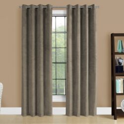 2 Pieces Set, Curtain Panel, Room Darkening, Grommet, Versatile Use - Taupe