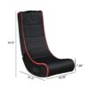 Foldable Gaming Chair With Onboard Speakers, Bluetooth Connection - Black / Red - Image 3