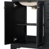 36'' Transitional Bathroom Vanity With Sink, Soft Close Doors, Adjustable U Shaped Shelf, 3 Drawers Including Divided Drawer - Black - Image 16