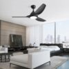 Modern Ceiling Fan With 22W Led Light, 3 ABS Fan Blades Dc Motor Ceiling Fan For Bedroom Living Room - Black - Image 2