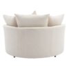 360° Swivel Accent Barrel Chair With Storage Ottoman & 4 Pillows, Modern Chenille Leisure Chair Round Accent For Living Room - Cream - Image 14