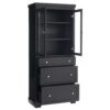 Freestanding Tall Bathroom Cabinet With Adjustable Shelves, Drawers, Soft Close Glass Doors - Black - Image 13