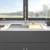 33 X 22" Granite Composite Quartz Kitchen Sink With Workstation Features And Drop In Design - White - Image 6