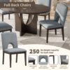 Topmax - 5 Piece Modern Extendable Round Dining Table Set With Removable Leaf For Small Places - Espresso / Gray - Image 6