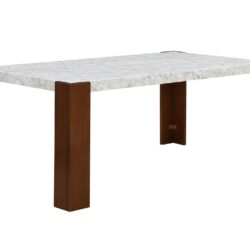 Hettie - Dining Table With Engineered Stone Top - Brown
