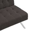 Faux Linen Wood Frame Futon Sofa Bed With Stainless Legs - Espresso - Image 14