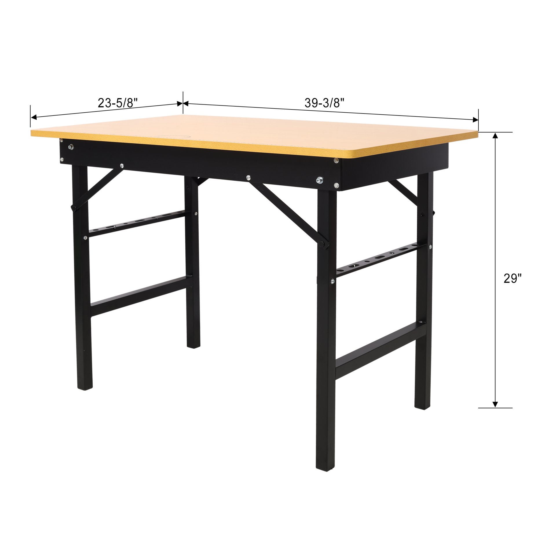 Portable Folding Work Table With Measuring Tape And Angle Finder Steel - Black - Image 3