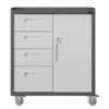 Sturdy Metal Tool Storage Cabinet With Wheels Durable Garage, Office & Home Organizer Steel - White - Image 4