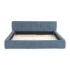 Modern Queen Size Upholstered Bed Frame With Pleated Chenille Fabric And Headboard, No Box Spring Needed - Blue - Image 9