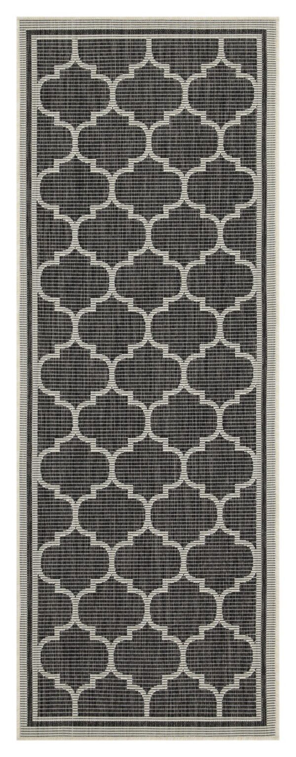 Sunshine - 2'7" X 7'3" Polypropylene Indoor, Outdoor Area Rug - Anthracite