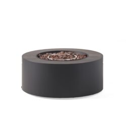 Modern Iron Propane Fire Pit, 32" Round, 40, 000 Btu - Dark Gray