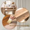 Modern Rustic Console Table, Wood Entryway Table With Shelf & Decorative Bead Detail - Natural - Image 14