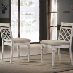 Havanna - Wide Contemporary Fabric Chair With Cushion (Set of 2) - Off White