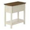 Accent End Table, 2 Tier, Narrow, Lamp, Storage Drawer, Transitional - White - Image 4