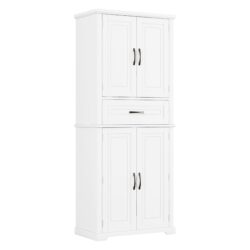 Bathroom Storage Cabinet With Multi Functional Storage Space, Drawer With Slide Rails, Adjustable Shelf - White