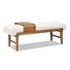 Billie - Modern Telephone Bench With Sliding Shelf - Ivory White - Image 4