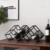 Modern Industrial Tabletop Wine Rack With 7 Bottle Holders - Black - Image 6