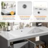 36" Bathroom Vanity With Sink, Soft Close Doors, Adjustable Shelf & 3 Drawers - Gray - Image 8