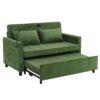 Convertible Loveseat Sofa Bed With Adjustable Backrest USB Ports Phone Holder Side Pockets Chenille - Green - Image 17