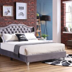 Full Transitional Upholstered Bed - Gray